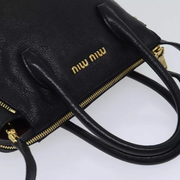 Miu Miu Hand Bag Leather 2way Black - Picture 5 of 11